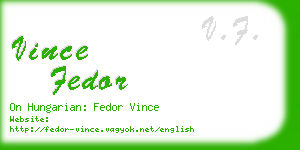 vince fedor business card